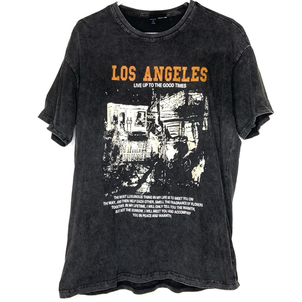 ROMWE Los Angeles Graphic Washed T-Shirt Medium